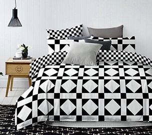 Gultas veļas komplekts DecoKing Hypnosis, balta/melna, 200x220/80x80 cm