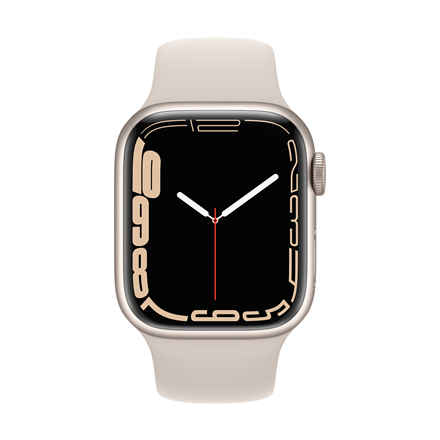 Nutikell Apple Watch Series 7 GPS + Cellular, 41mm Starlight Aluminium Case with Starlight Sport Band - Regular, beež
