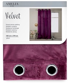 Nakts aizkari AmeliaHome Velvet, violeta, 1400 mm x 2700 mm