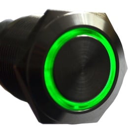 Impactics Push Button 19mm IP65 LED Green