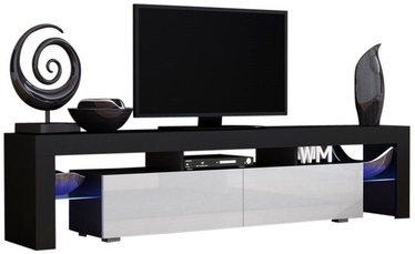 ТВ стол Pro Meble Milano 200 With Light Black/White, 2000x350x450 мм