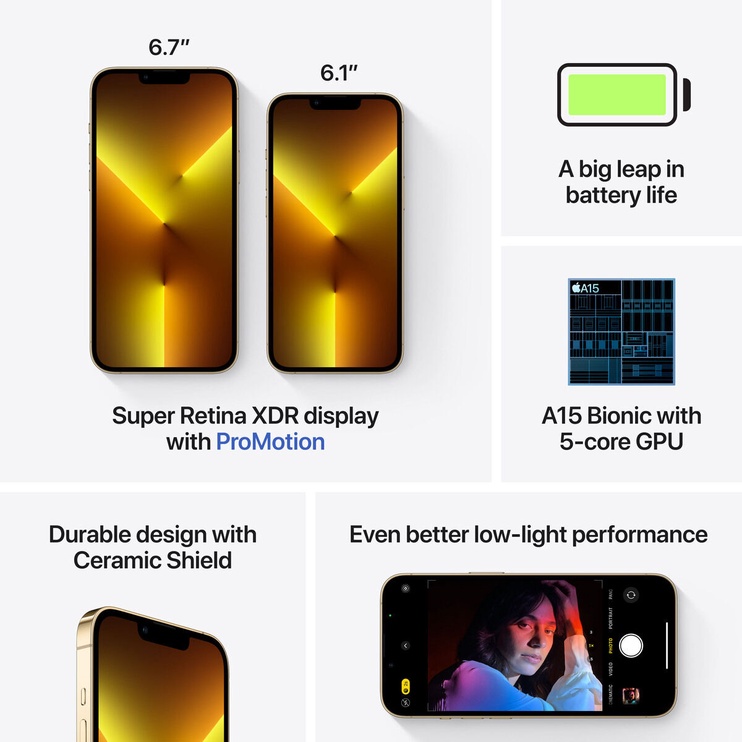 Mobiiltelefon Apple iPhone 13 Pro Max, kuldne, 6GB/128GB