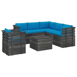Āra mēbeļu komplekts VLX Garden Pallet Lounge Set 3061915, zils, 1-5 sēdvietas