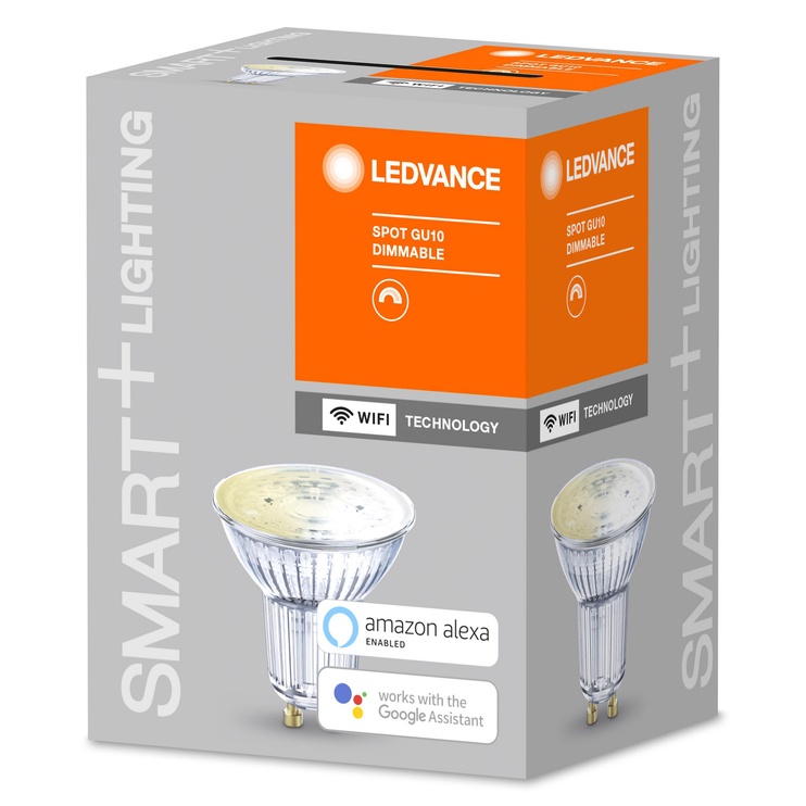 Лампочка Ledvance LED, PAR16, теплый белый, GU10, 5 Вт, 350 лм