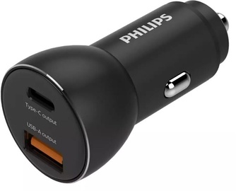 Зарядное устройство Philips, USB/USB-C, черный