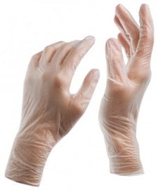 Рабочие перчатки Vinyl Disposable Gloves With Powder M 100pcs