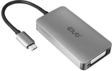 Adapteris Club 3D Type C To DVI-D DUAL LINK Active USB Type-C, DVI-D, 0.24 m, sidabro