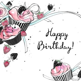 Clear Creations Cupcakes Birthday Card CL2504