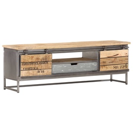 TV galds VLX Solid Mango Wood 286533, pelēka, 300 mm x 1200 mm x 400 mm