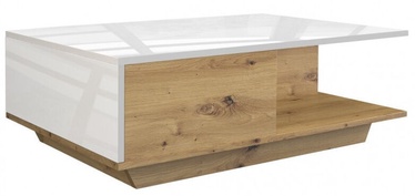 Kafijas galdiņš Top E Shop Denver Artisan, balta/ozola, 900x600x420 mm