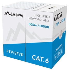 Провод Lanberg CAT 6 CU S/FTP, Nėra, 305 м, серый