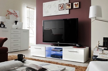 TV-laud ASM Bono III White/White Gloss, 1800x450x350 mm