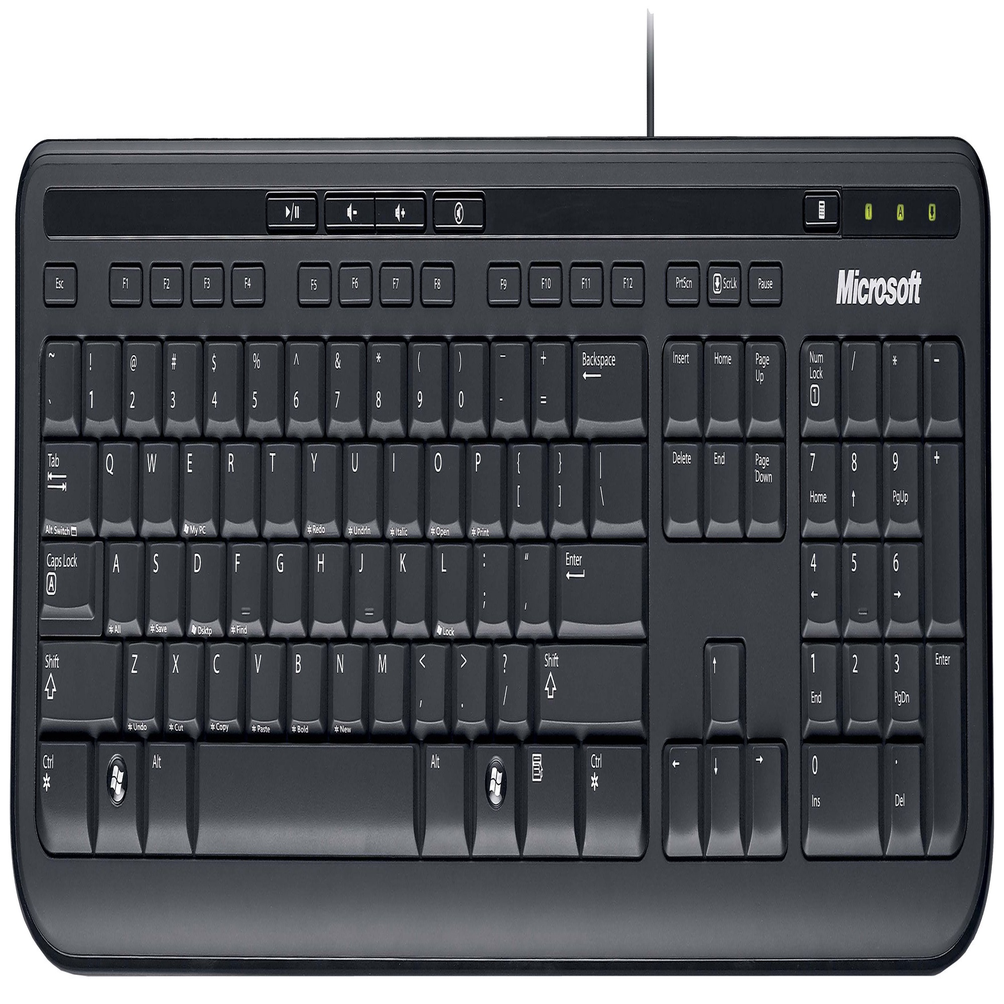 Microsoft 600 Wired Keyboard EN Black - Senukai.lt