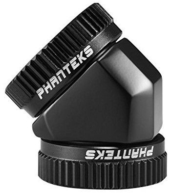 Perėjimas Phanteks Glacier 2x16mm Hard Tube Adapter 45 PH-A45_BK_16, juoda