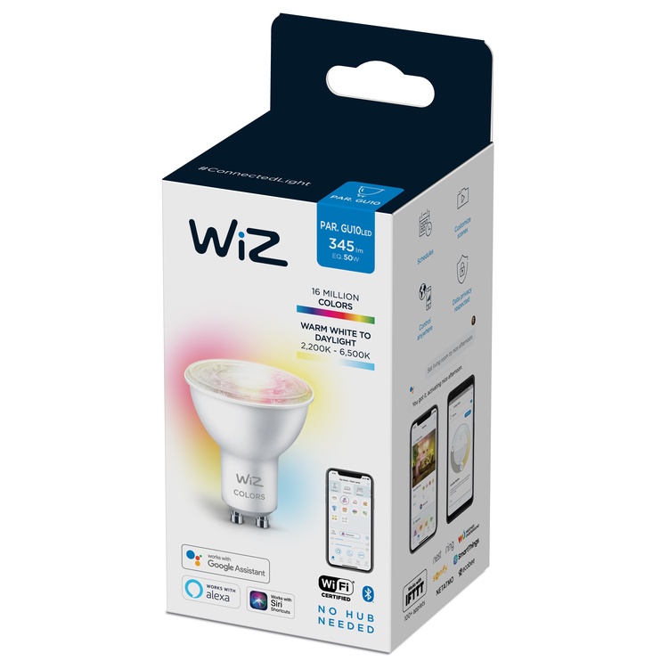 Spuldze WiZ LED, rgb, GU10, 4.9 W, 345 lm