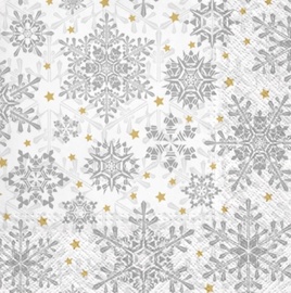 Paw Decor Collection Glowing Stars Silver Napkins 33x33cm