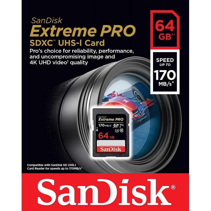 Atminties kortelė SanDisk Extreme Pro Class 10 UHS-I, 64 GB