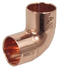 Līkums Nibco, 90 °, 12 mm - Lodējama iekšpuse/12 mm - Lodējama ārpuse, varš