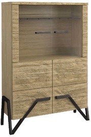 MN Display Case With Lights Oak/Black