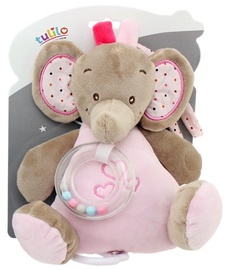 Axiom New Baby Elephant Music Box With Rattle Pink 18cm 4950a