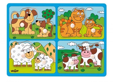 Пазл Woody Pets With Their Young Educational 91913, 8 шт.