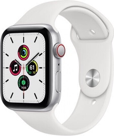 Apple Watch SE GPS 44mm LTE Silver Aluminum White Sport Band