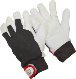 Рабочие перчатки кожаные, зимние, устойчивый к порезам Artmas, текстиль/натуральная кожа, белый/черный, 10