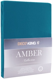 Voodilina DecoKing Amber, sinine, 160 x 200 cm, kummiga