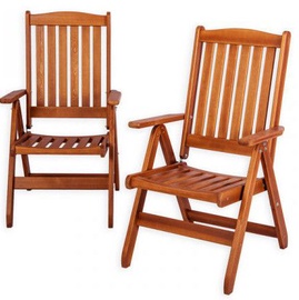 Folkland Timber Folding Garden Bench Bavaria Brown