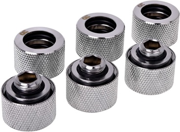 Alphacool HardTube Compression Fitting 16mm To G1/4 Chrome Pack Of 6
