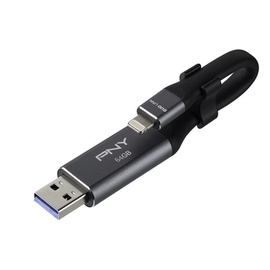 USB zibatmiņa PNY, sudraba, 64 GB