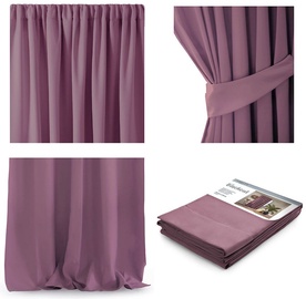 Nakts aizkari AmeliaHome Pleat Blackout, rozā, 140 cm x 270 cm