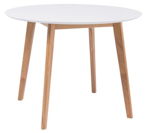 Pusdienu galds Signal Meble Mosso II Oak/White, 900x900x750 mm