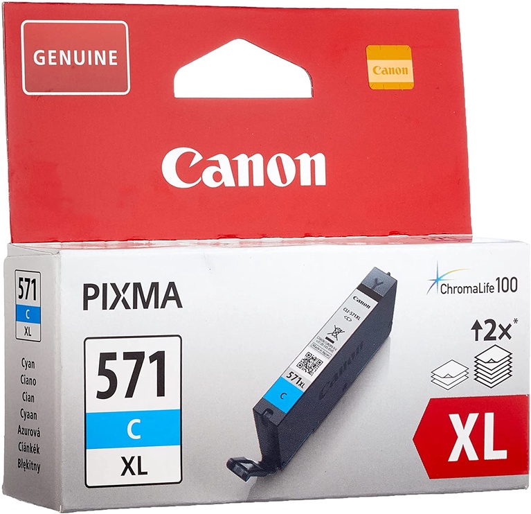 Tintes printera kasetne Canon CLI-571C XL Cyan, zila, 11 ml