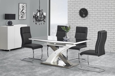 Pusdienu galds Halmar Sandor 2 Black White, 1600 - 2200x900x750 mm