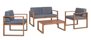 Home4you Skipper Garden Furniture Set Brown/Grey