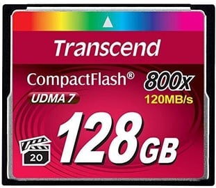 Mälukaart Transcend Compact Flash, 128 GB