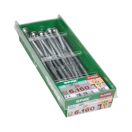 SKRŪVES KOKA PALK GALV 6X160 PZ 20 GAB. (SPAX)