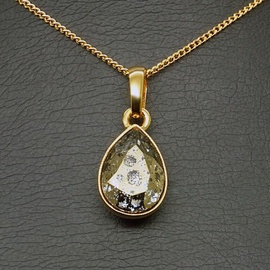 Diamond Sky Pendant Crystal Drop Gold Patina With Swarovski Crystals