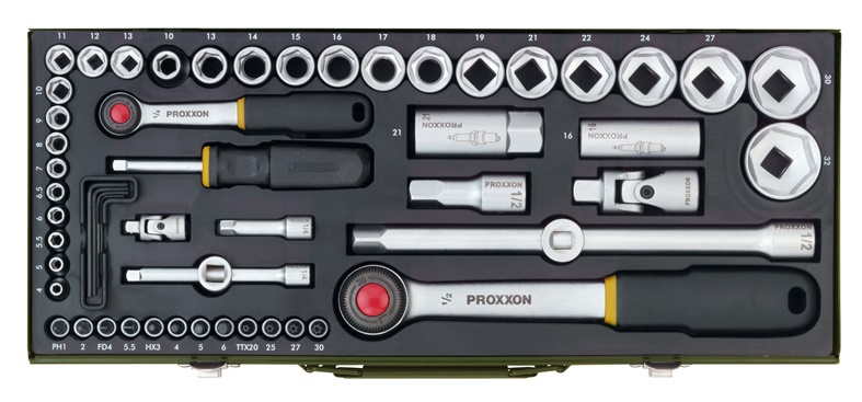 Otsikute komplekt Proxxon 23040, 4 - 32 mm, 1/4", 1/2", 55 tk