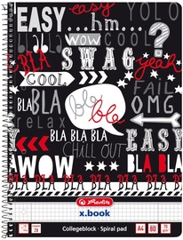 Herlitz Spiral Notepad A4/80p Black& Wow/50010127