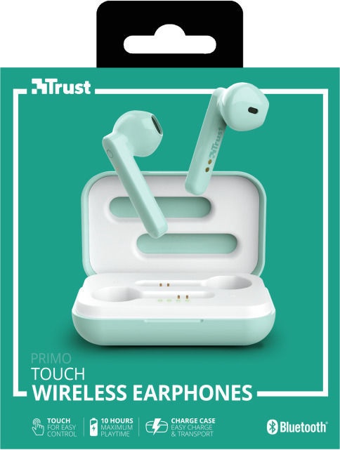 Belaidės ausinės Trust Primo Touch, žalia