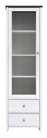 Шкаф-витрина Porto REG1W2S, коричневый/черный, 58.5 см x 40 см x 199.5 см
