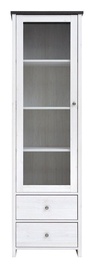 Black Red White Porto REG1W2S Glass Door Cabinet Sibiu Larch Light/Larico Pine
