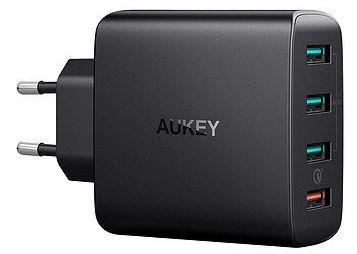Зарядное устройство для телефона Aukey, USB/AC/DC, черный, 42 Вт