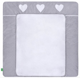 Пеленальный матрас Lulando Dots On Grey/Heart, 76x76 см, белый/серый