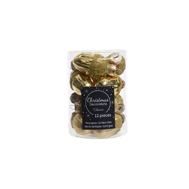 Елочная игрушка Decoris 9012520 Gold, 40 мм, 12 шт.