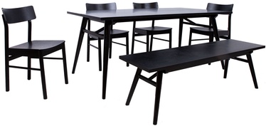 Odense Dining Table Set 4 Chairs Black