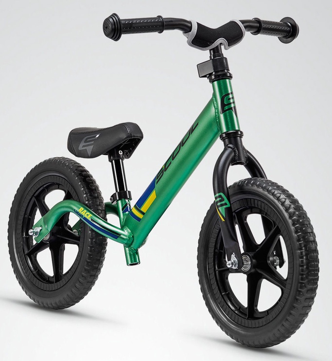 Балансирующий велосипед Scool pedeX Race Light, черный/зеленый, 10″