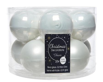 Eglutės žaisliukas Decoris White, 60 mm, 10 vnt.